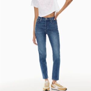 Denim Forum The Yoko High Rise Slim 28L Size 29 Bleu N Stormy High Rise Slim Fit